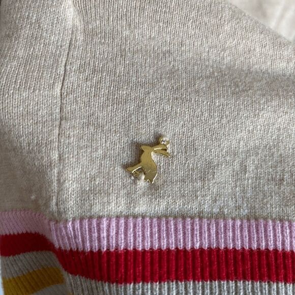 Joules Women's Beige Rainbow Stripe Wool Blend Pullover Sweater Size 2 - Picture 8 of 8